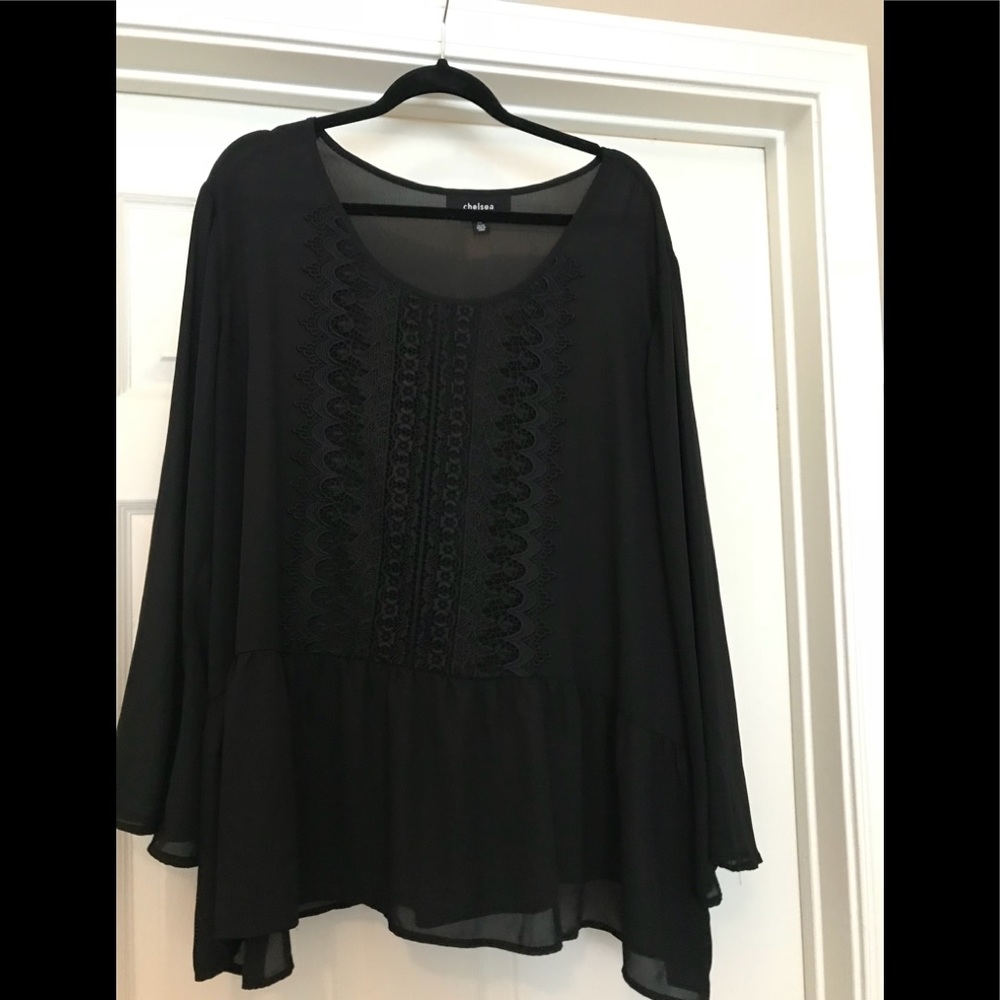NWOT Black Peplum Blouse
